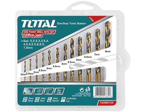 Bộ 12 mũi khoan kim loại hiệu Total TACSD0125