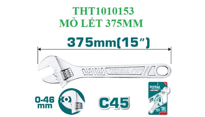 Mỏ lết 375mm  hiệu Total THT1010153