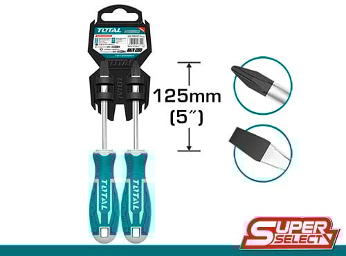 Bộ 2 tua vít dẹp và bake hiệu Total THT250201