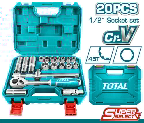 Bộ 20 đầu tuýp 1/2 inch Total hiệu Total THT121201