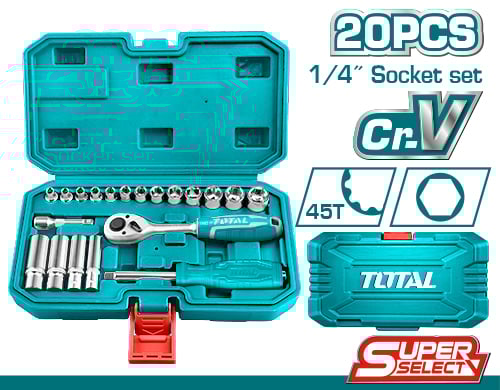 Bộ 20 đầu tuýp 1/4 inch Total hiệu Total THT141201