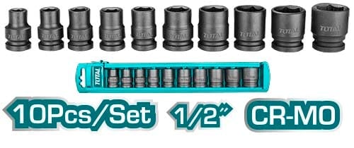Bộ 10 đầu tuýp inpact DR 1/2′ hiệu Total THISTD12101
