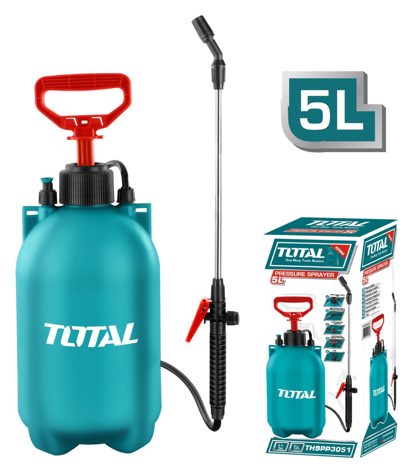 Bình xịt xách tay 5 lít (Không hoạt động bằng điện) – Hiệu Total THSPP3051