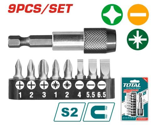 Bộ 9 đầu tua vít hiệu Total TACSD3091