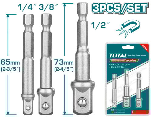 Bộ 3 đầu chuyển vặn tuýp hiệu Total TAC273651