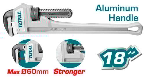 Mỏ lết răng tay cầm cần nhôm 18″ (450mm) hiệu Total THTAL17186