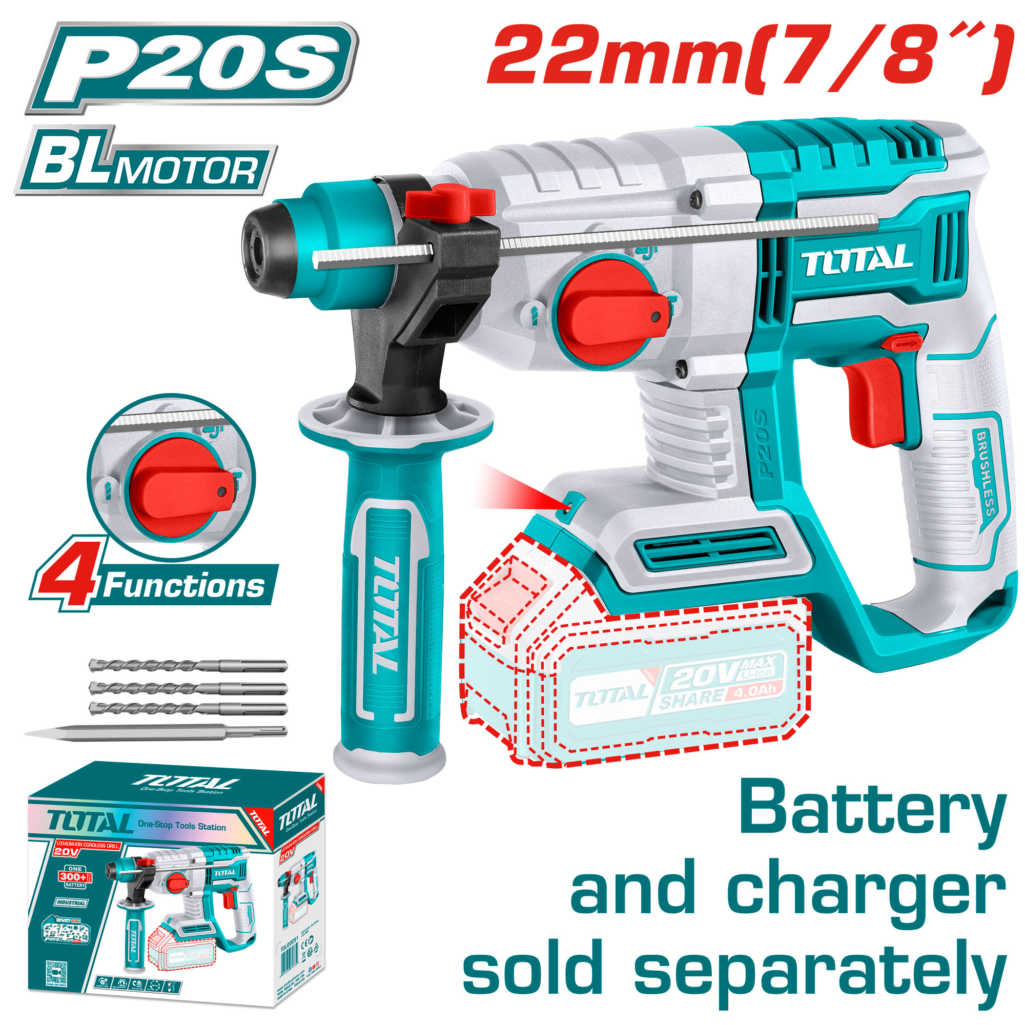 Máy khoan đục dùng pin 20V – TRHLI20208