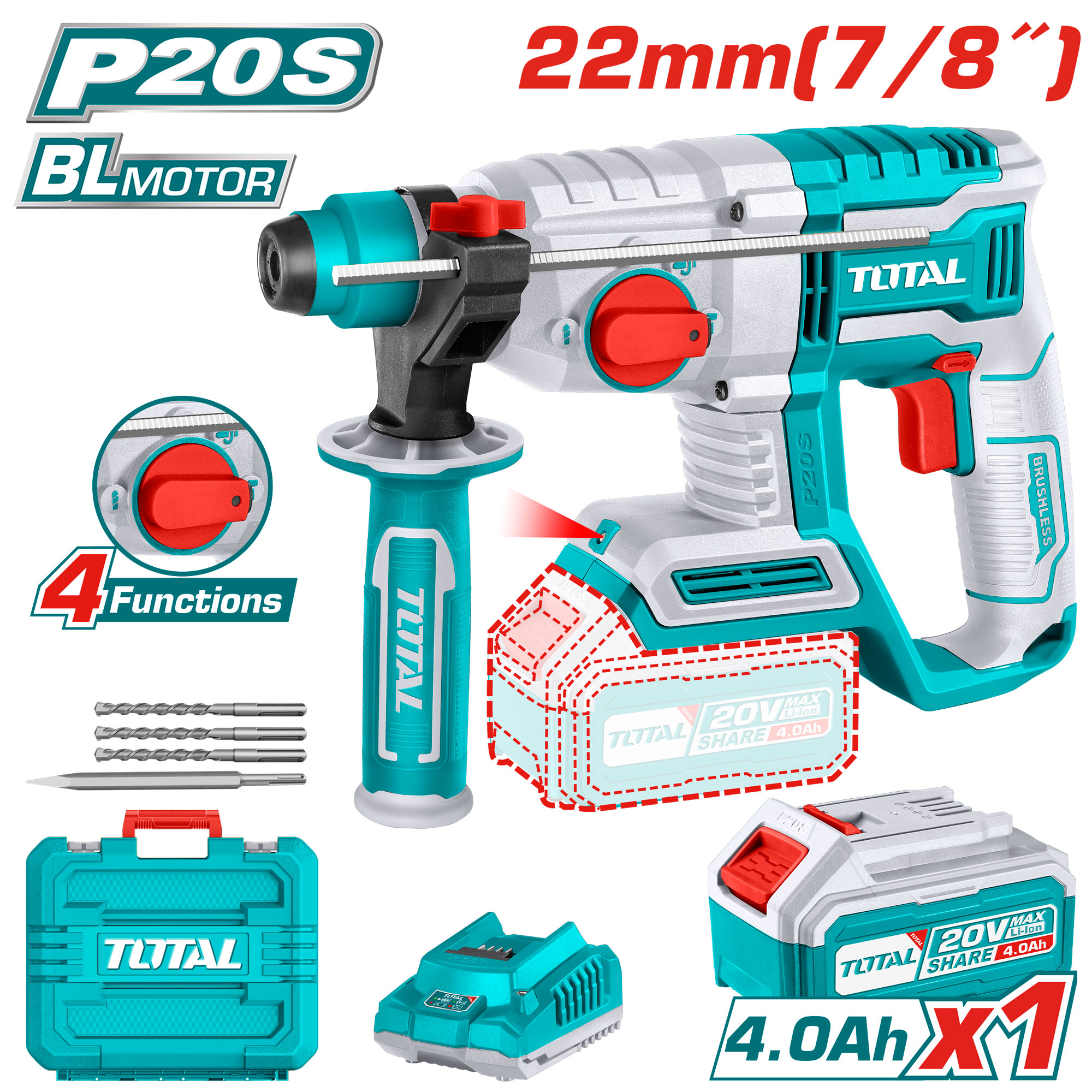 Máy khoan đục dùng pin 20V – TRHLI202081