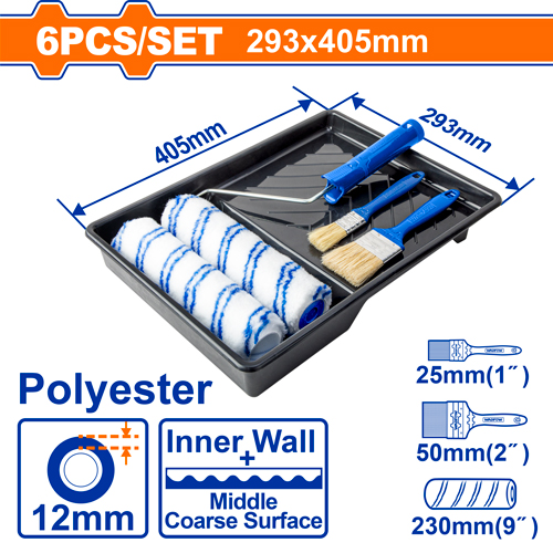 Bộ khay, cọ, con lăn sơn 6 trong 1