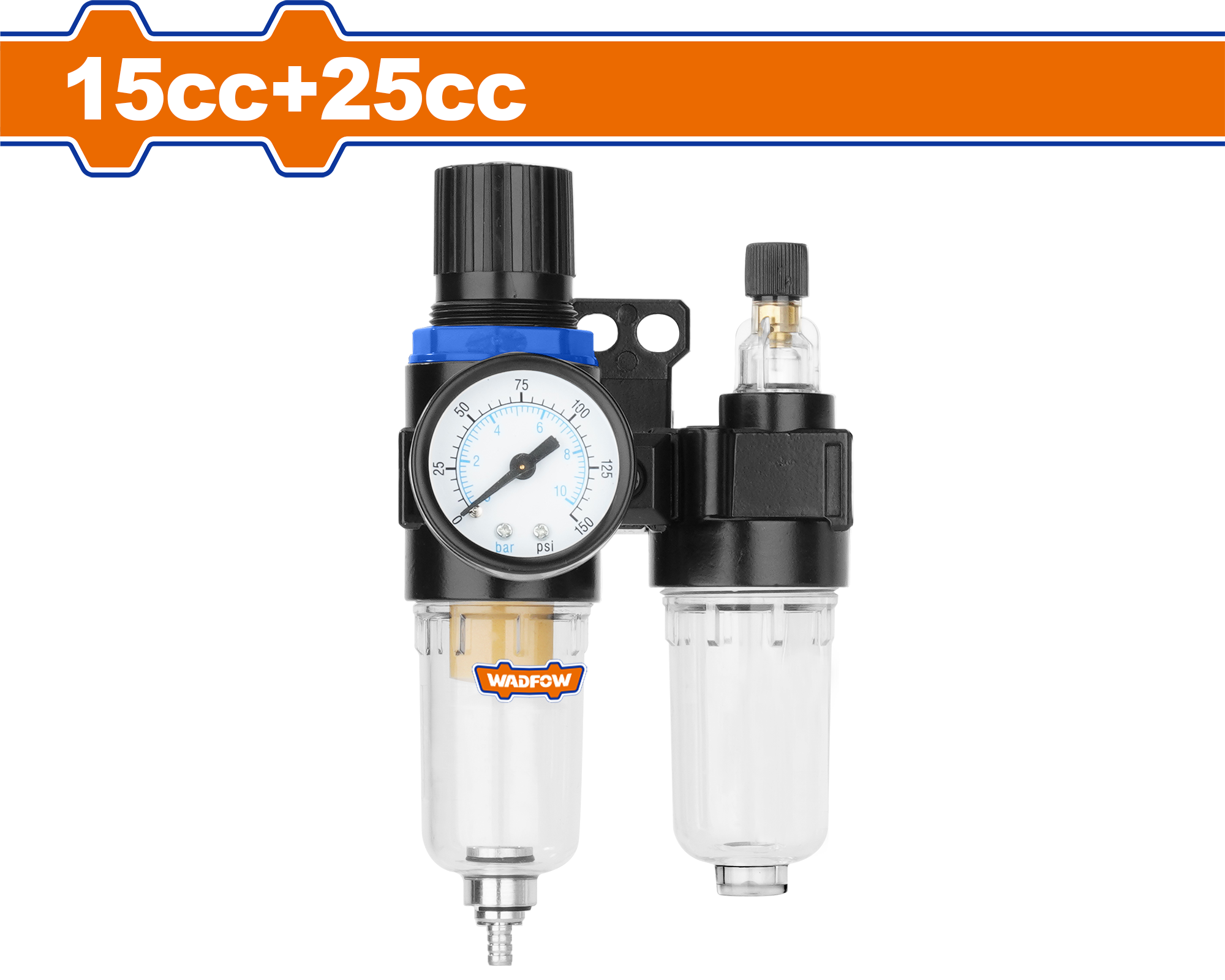 Đầu lọc khí mở rộng có đồng hồ 15cc+25cc