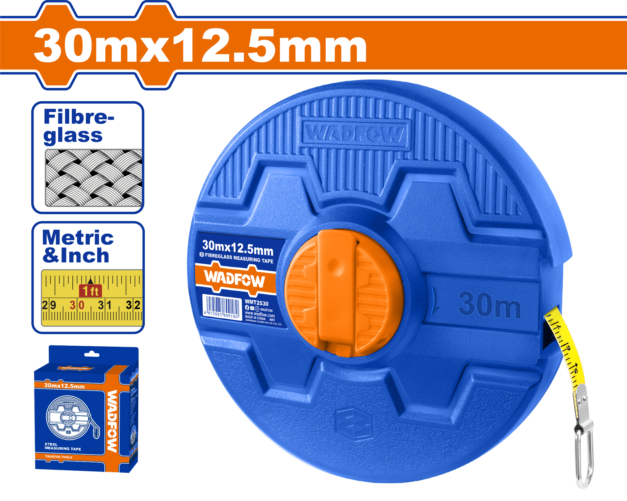 Thước dây sợi thủy tinh 30×12.5mm