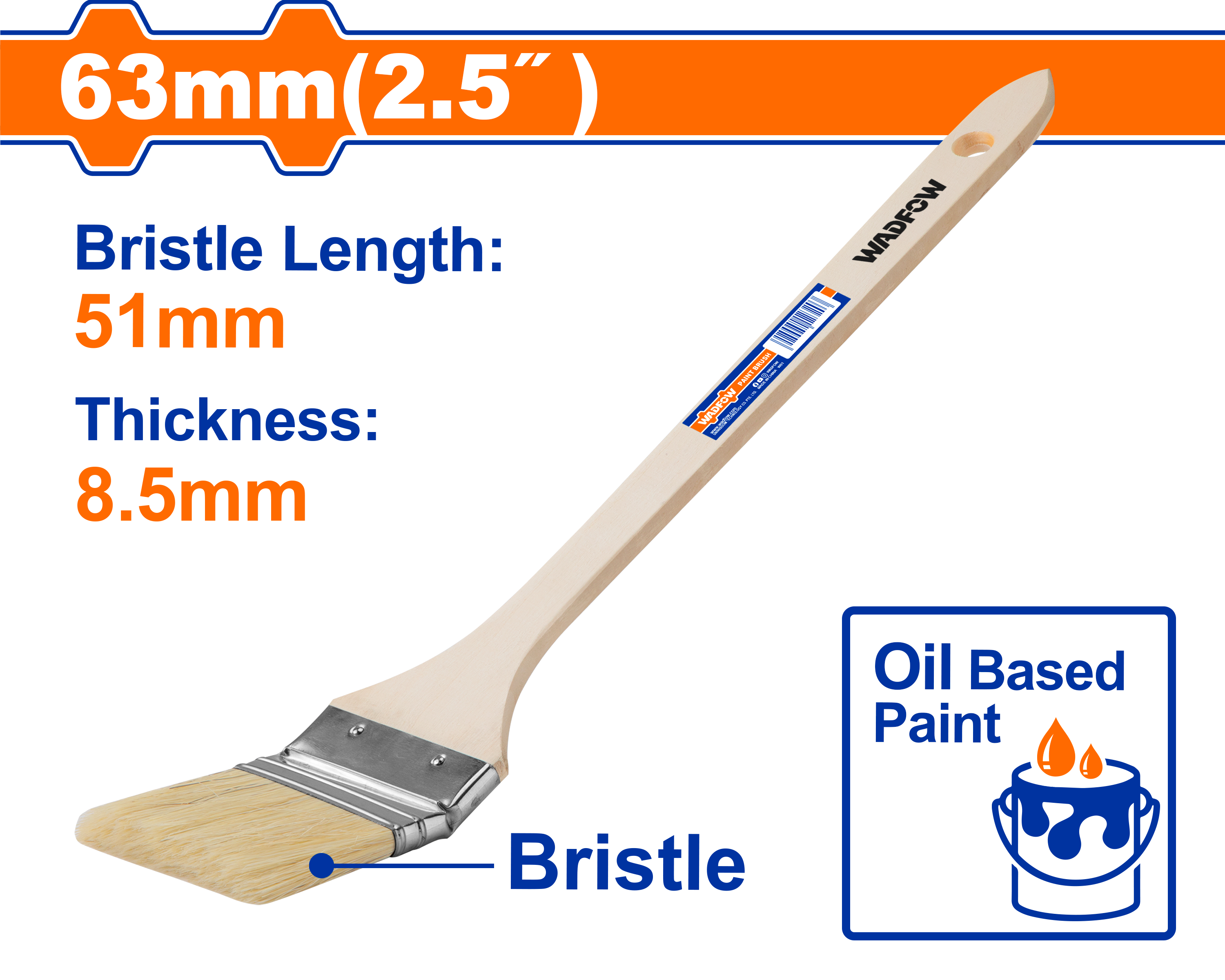 Cọ sơn dầ đầu cong 63mm (2.5″)