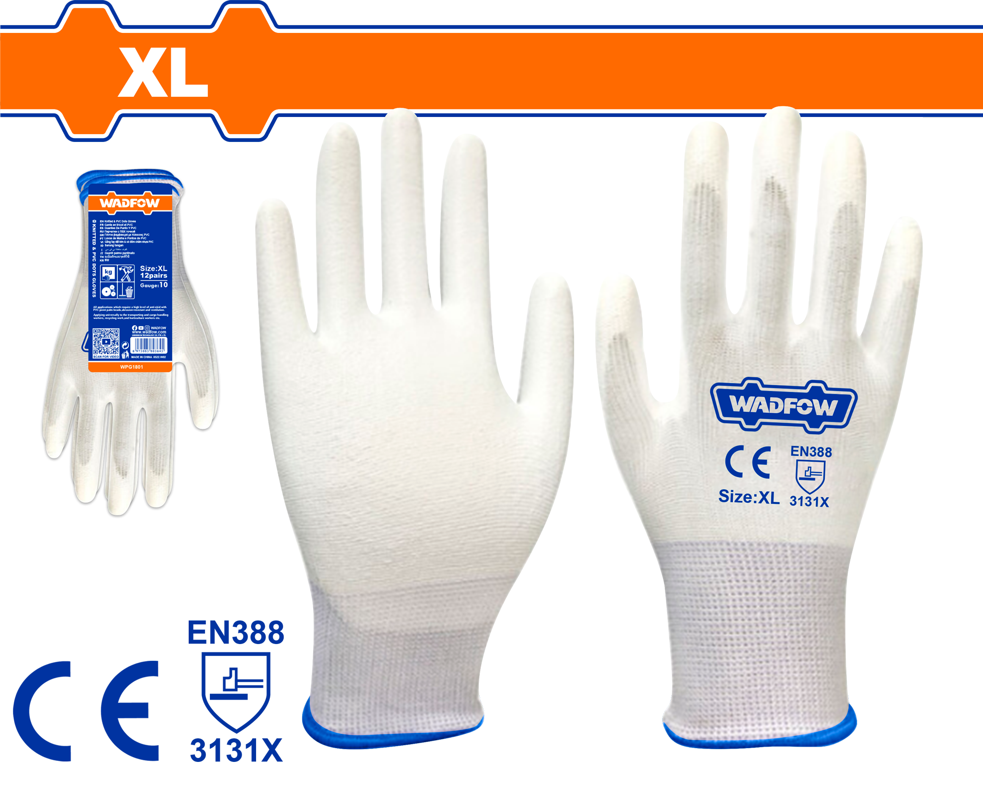 Găng tay phủ PU XL