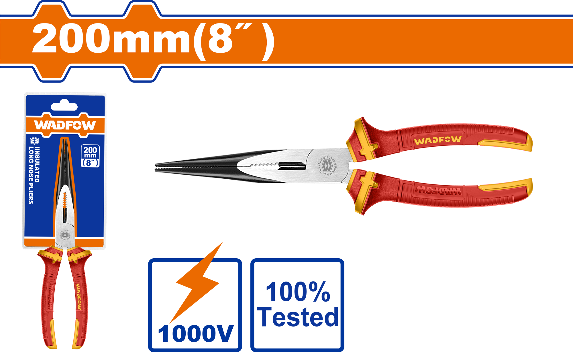 Kềm mũi dài cách điện 8″