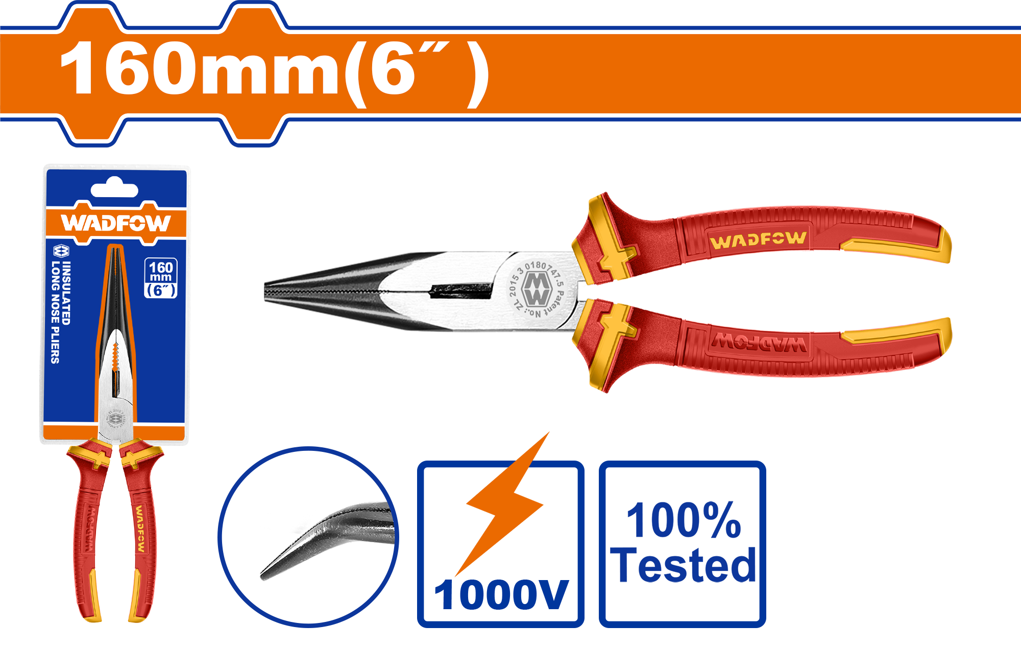Kềm mũi cong cách điện 6″