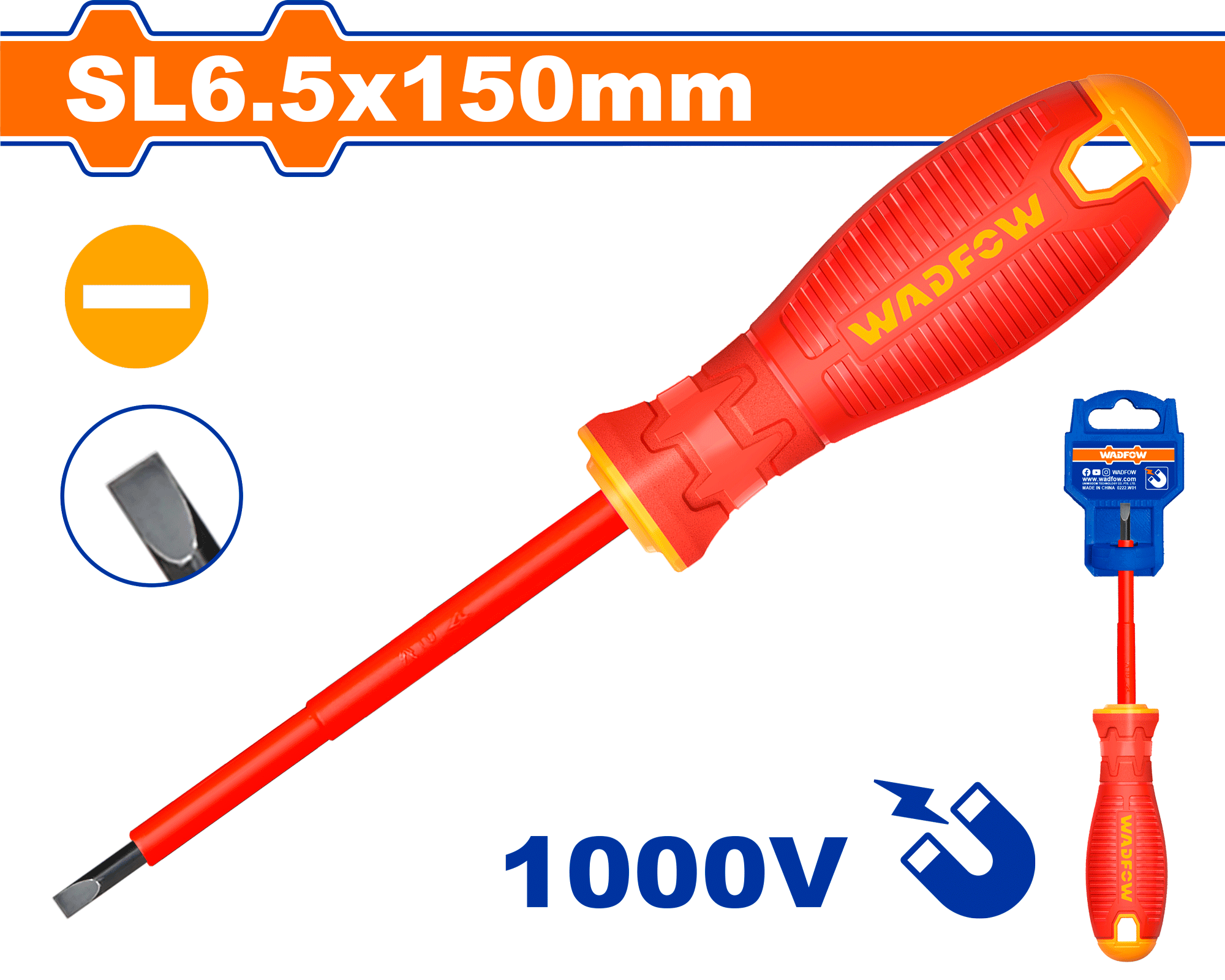 Tua vít dẹp cách điện SL6.5x150mm