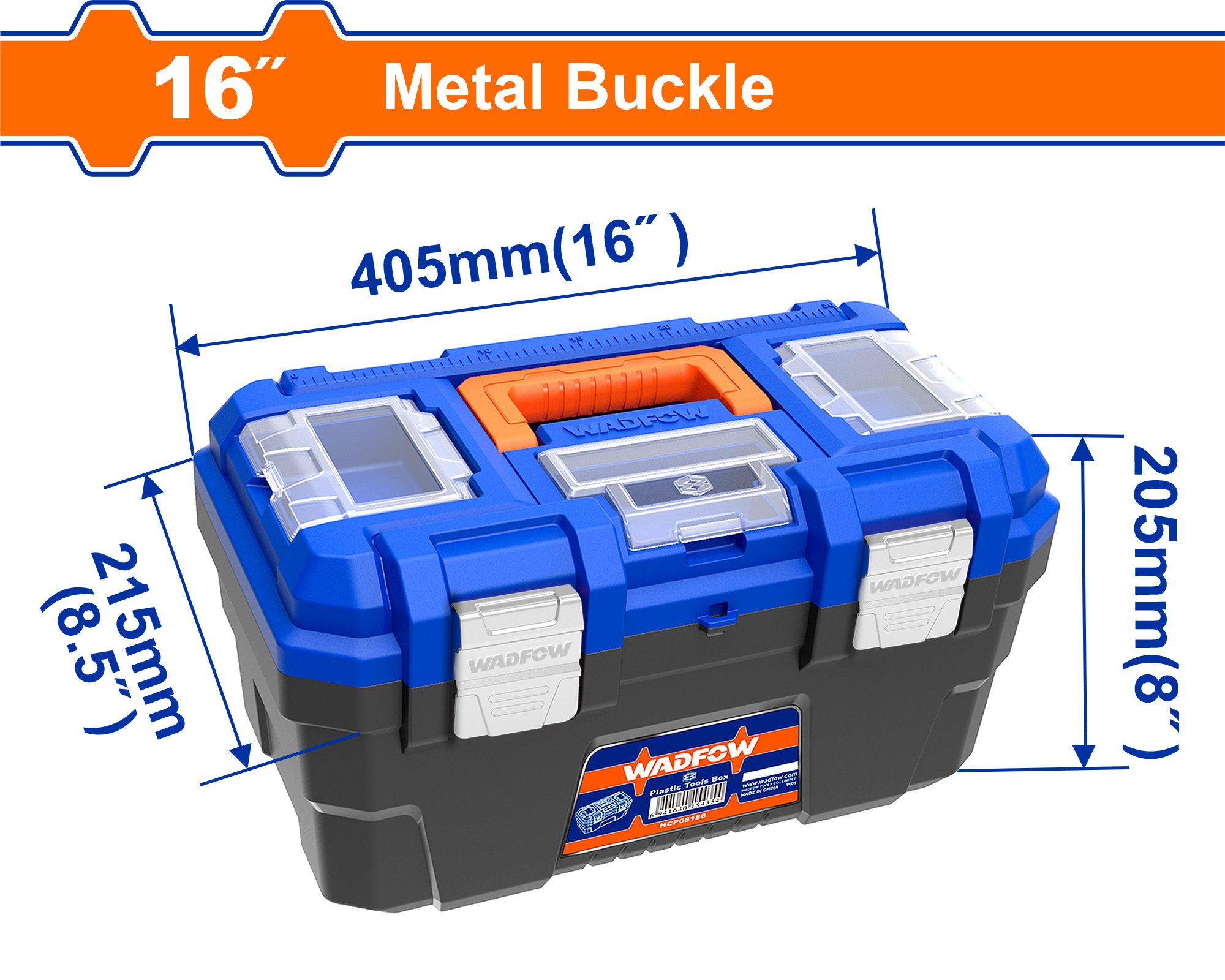 Hộp nhựa đựng dụng cụ 16 ” (khóa kim loại)