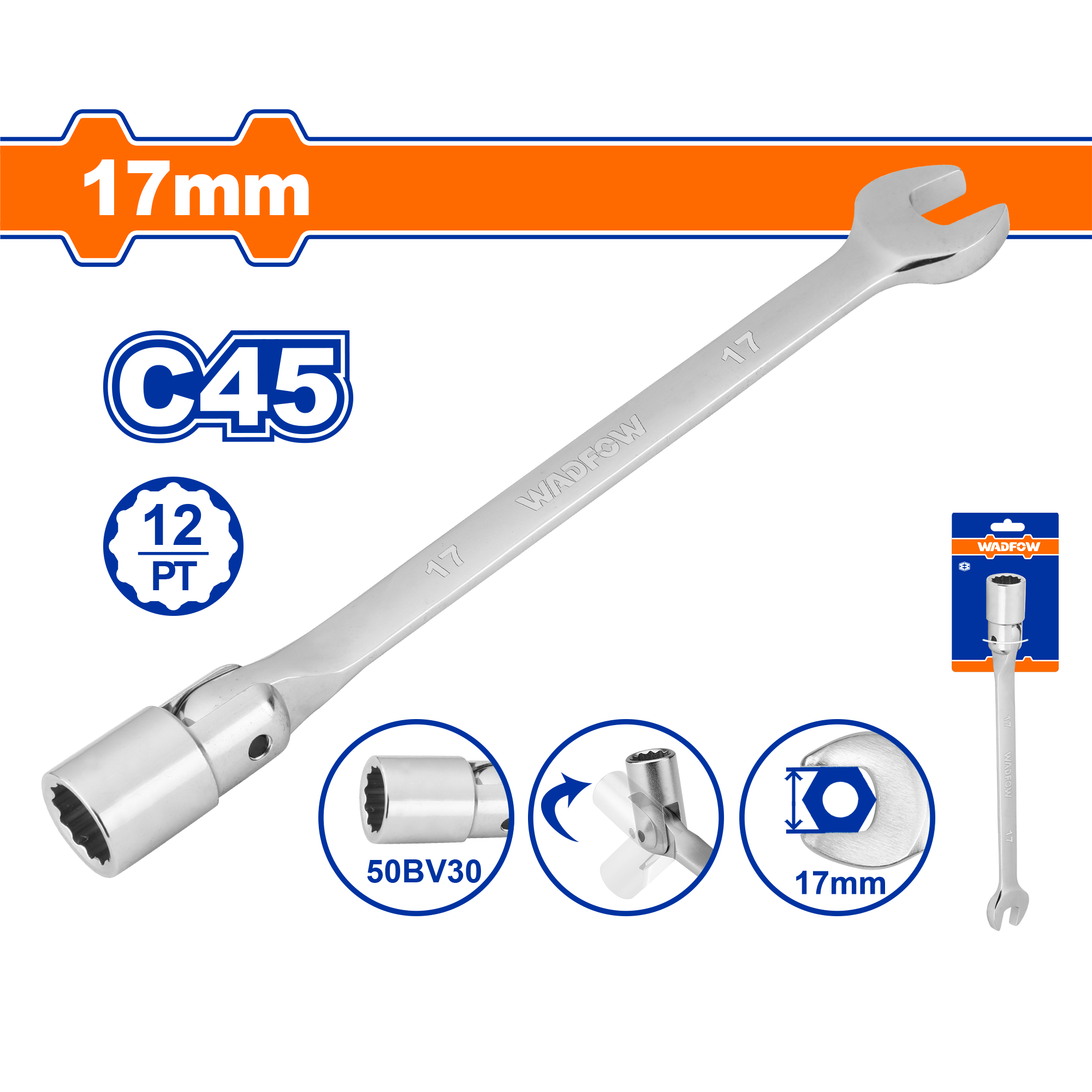 Cờ lê tuýp lắc léo 17mm