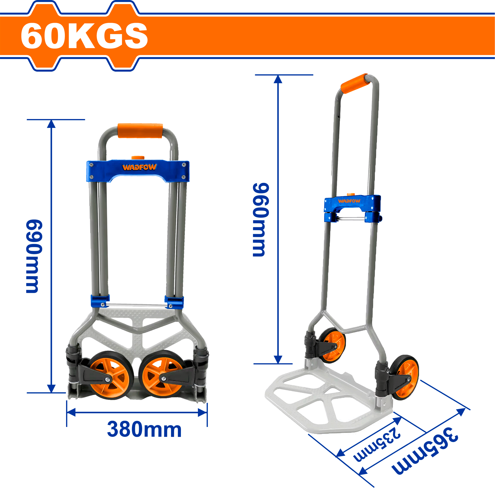 Xe đẩy hàng 2 bánh gấp gọn 60kg