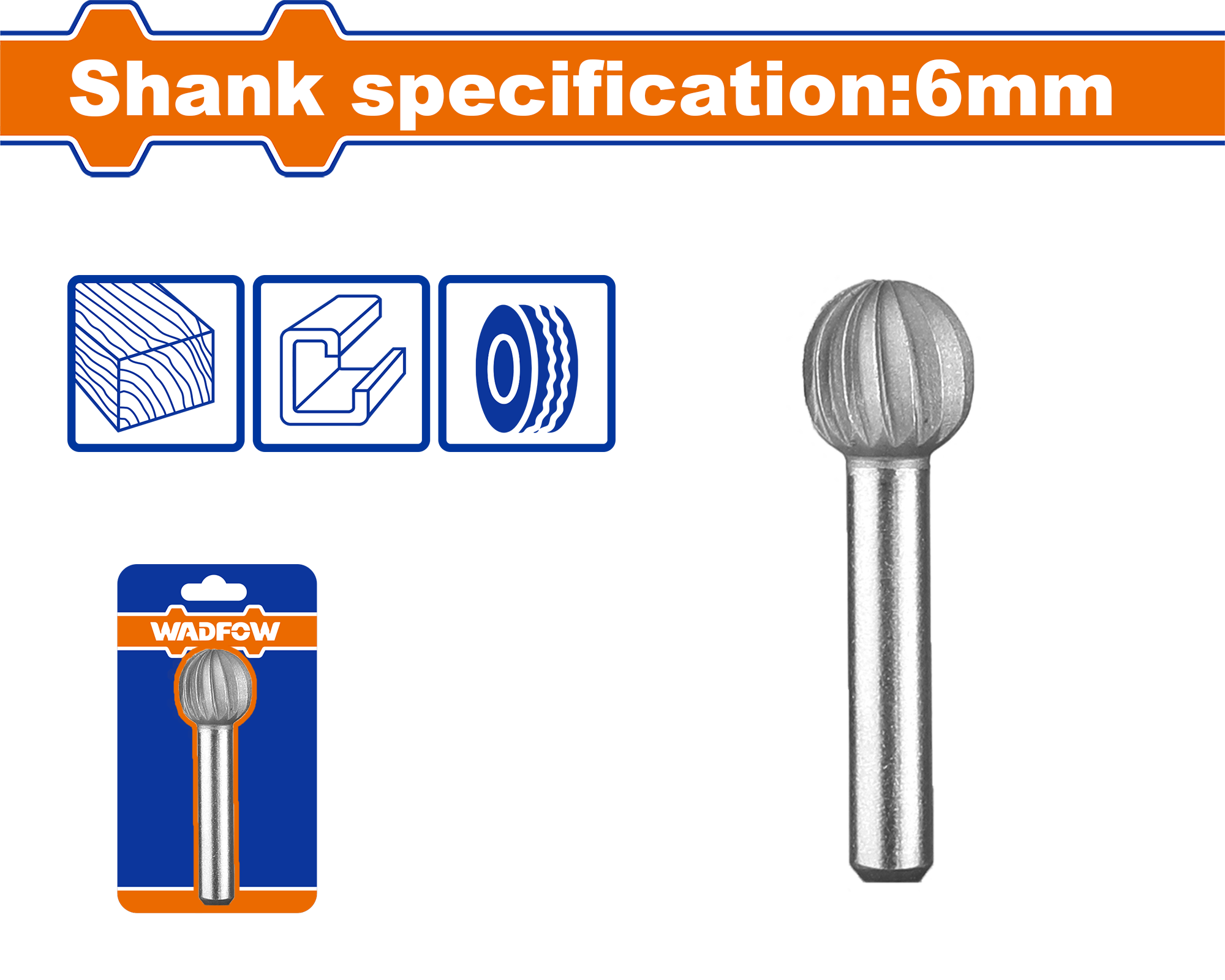 Mũi mài hợp kim 6x13mm (tròn)