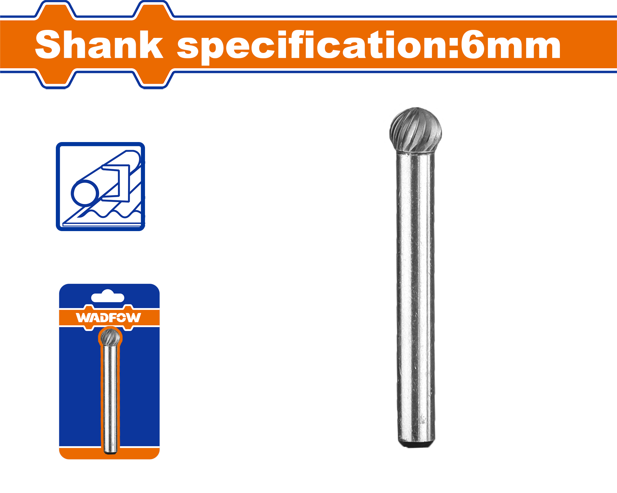 Mũi mài cacbua Tungsten 6x8mm (tròn)