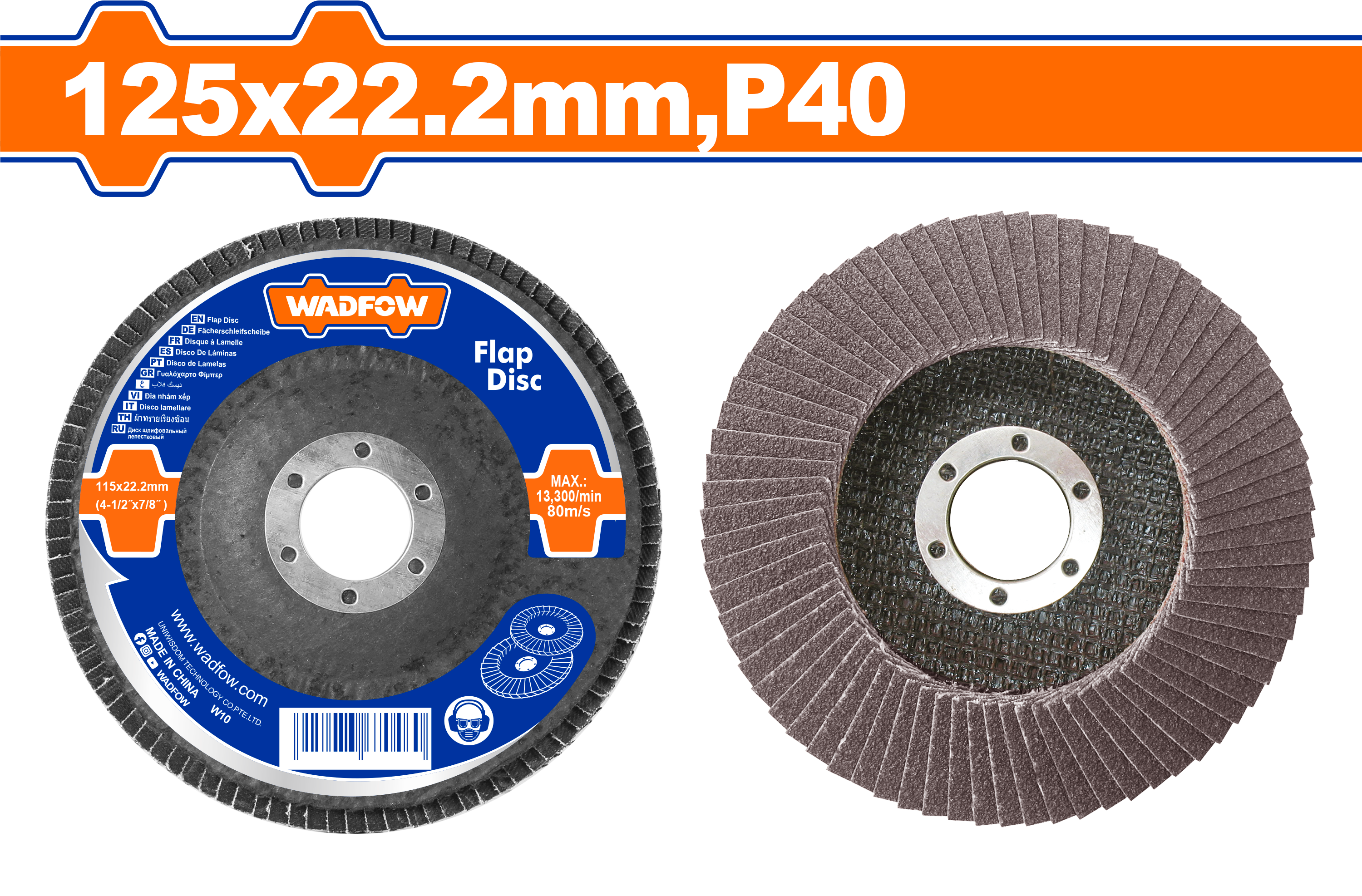 Nhám xếp nâu 125×22.2mm, P40