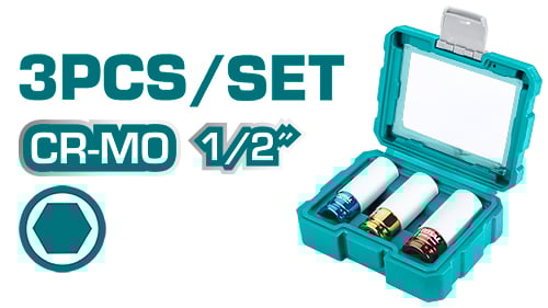 Bộ 3 đầu tuýp lục giác hiệu Total THMLNS031