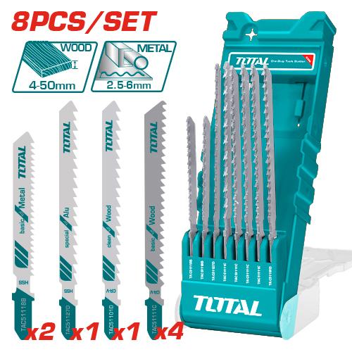 Bộ 8 lưỡi cưa lọng nhôm, gỗ và kim loại hiệu Total TACSD7386