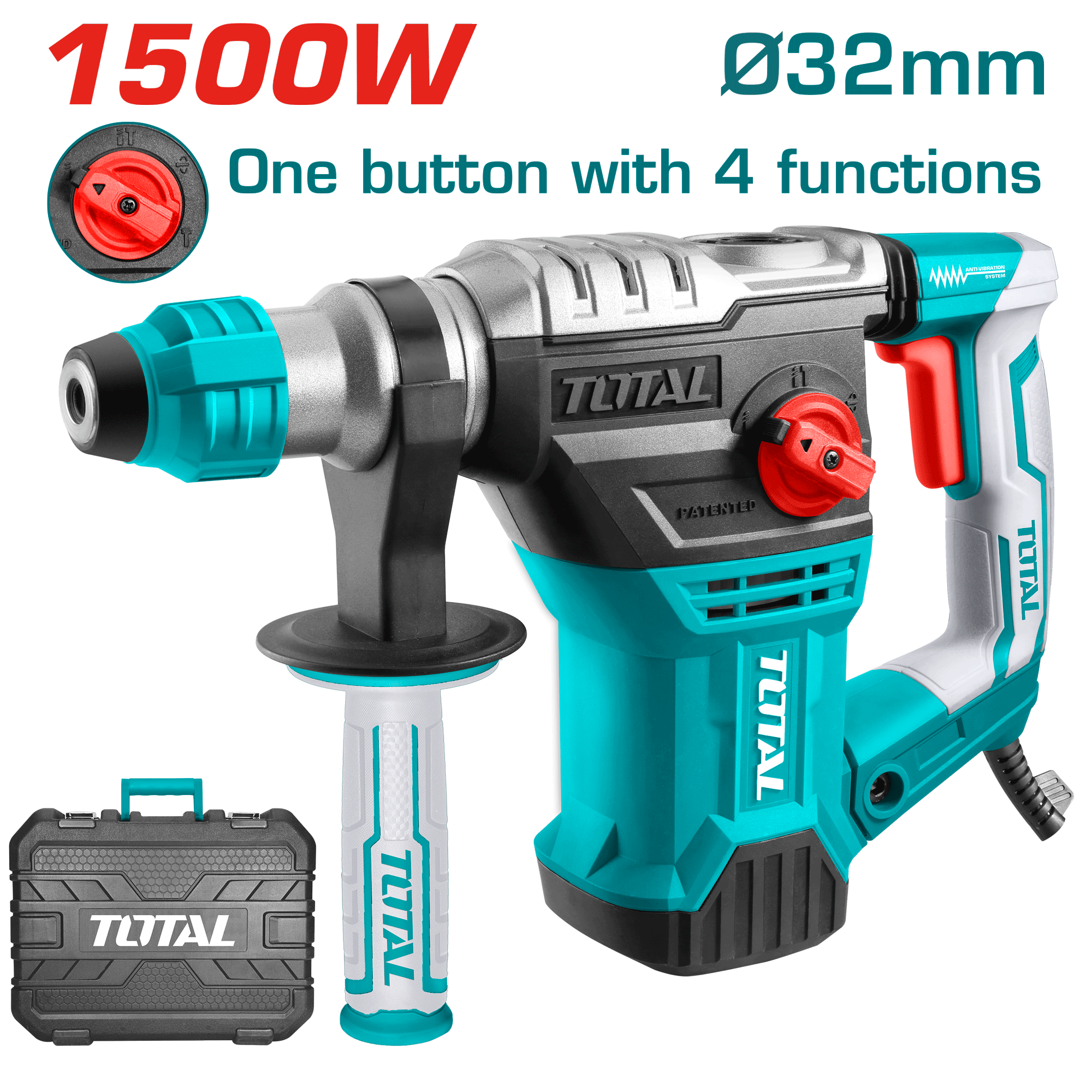 Máy khoan đục bê tông 1500W hiệu Total TH1153236