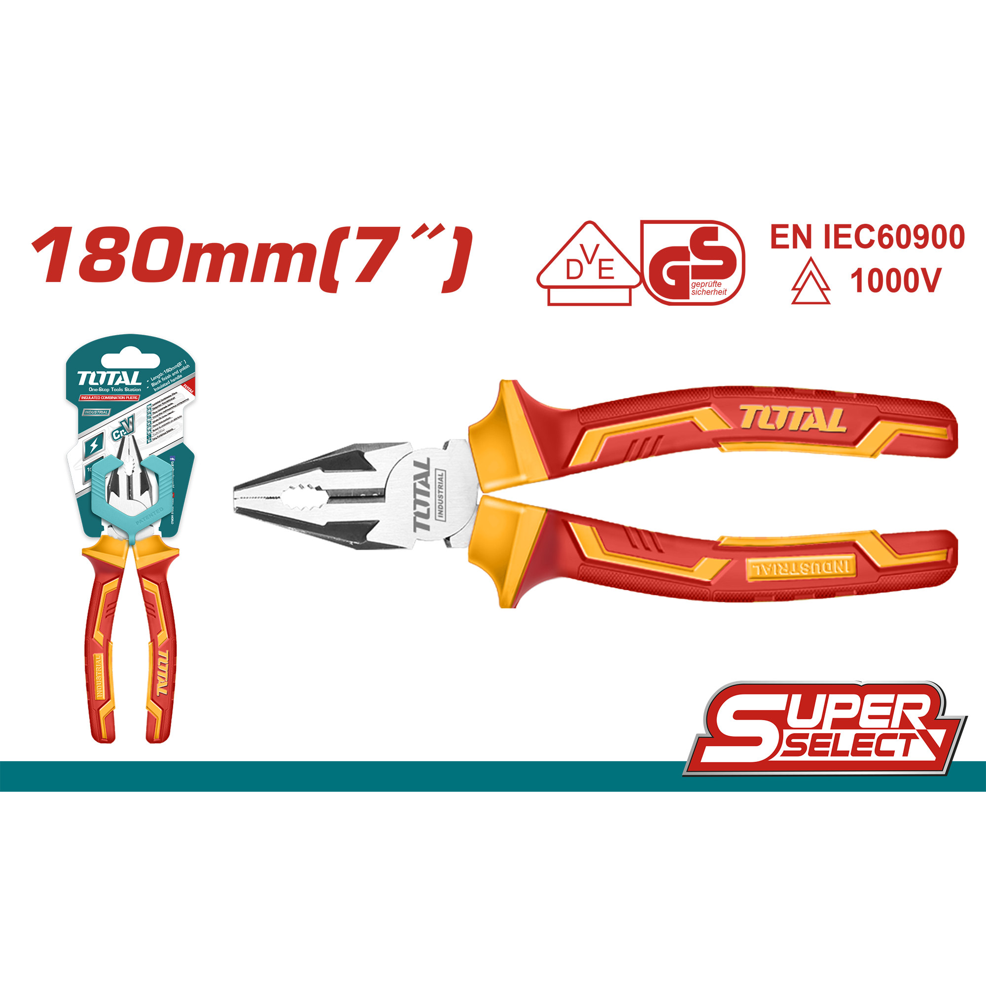 Kèm răng cách điện 7″/180mm hiệu Total THTIP2171