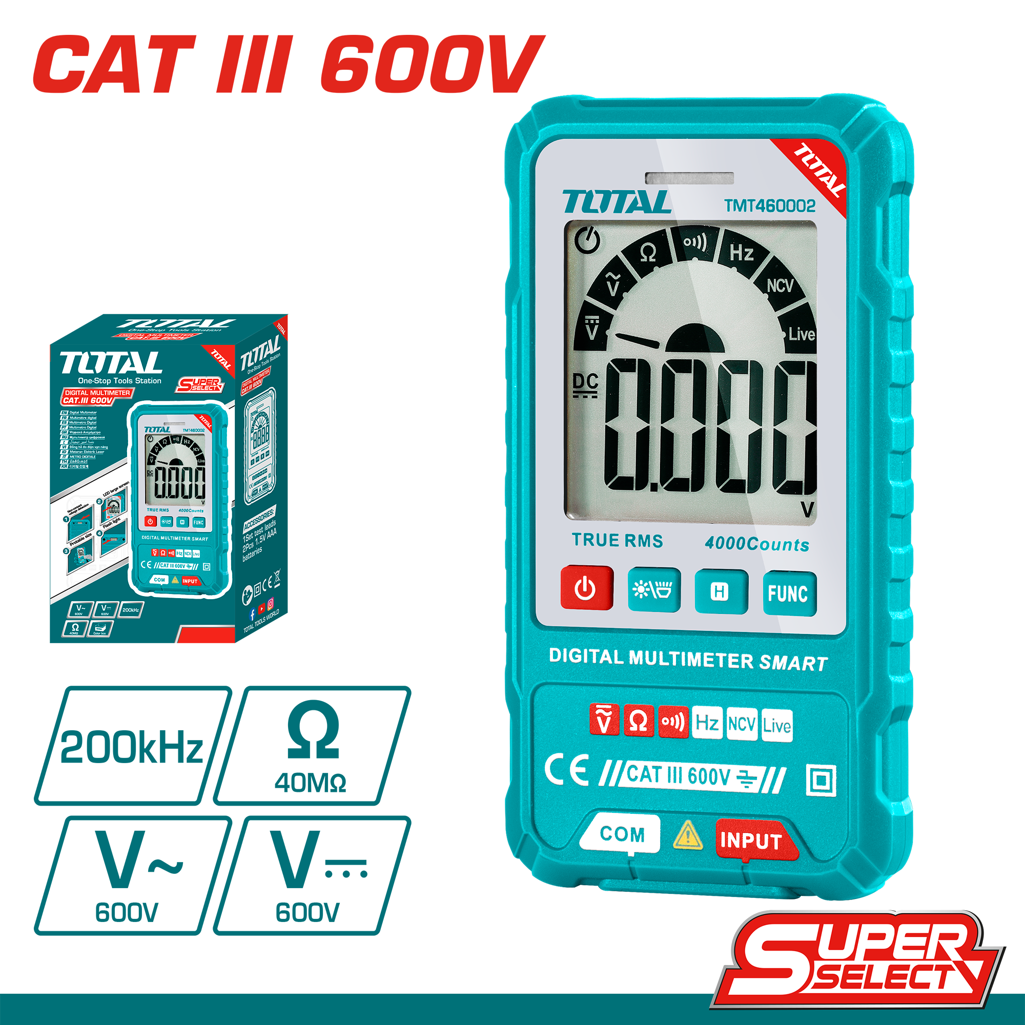 Đồng hồ đo điện vạn năng hiệu Total TMT460002