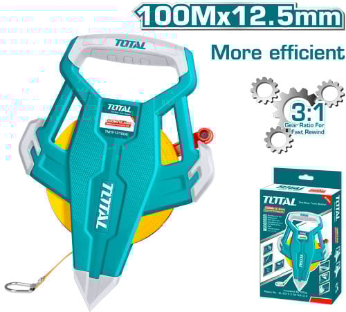 Thước dây sợi thủy tinh 100mx12.5mm hiệu Total TMTF131006