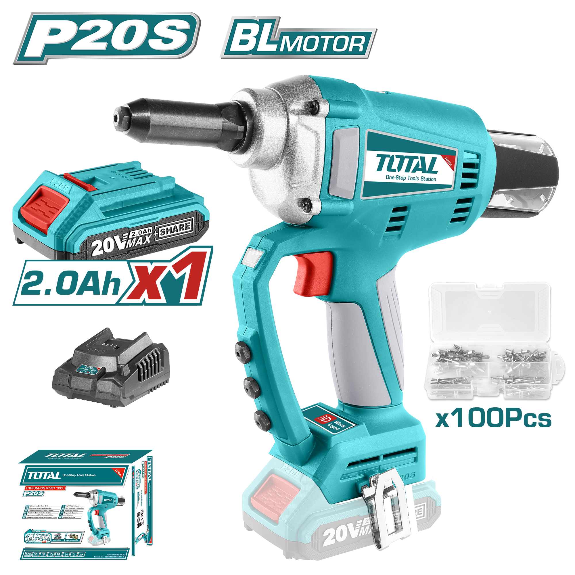 Máy rút rivet dùng pin 20V