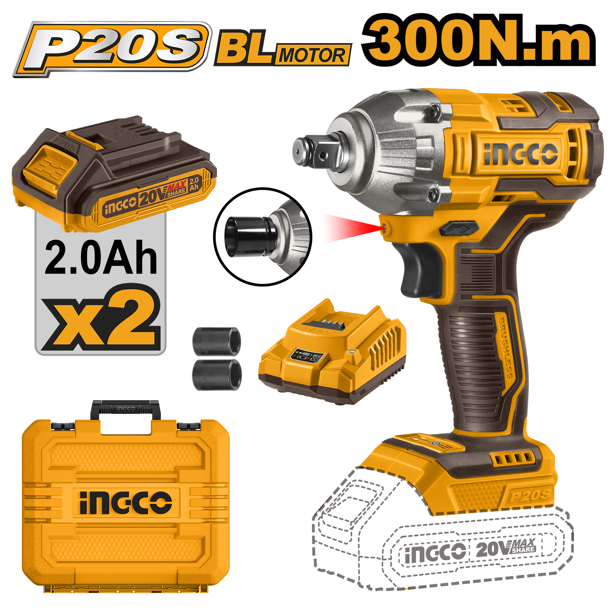 Máy siết bulong dùng pin 20V – CIWLI2038