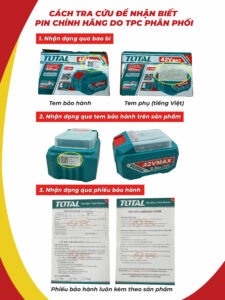 Cách chọn mua pin chính hãng Total - Wadfow - iNGCO