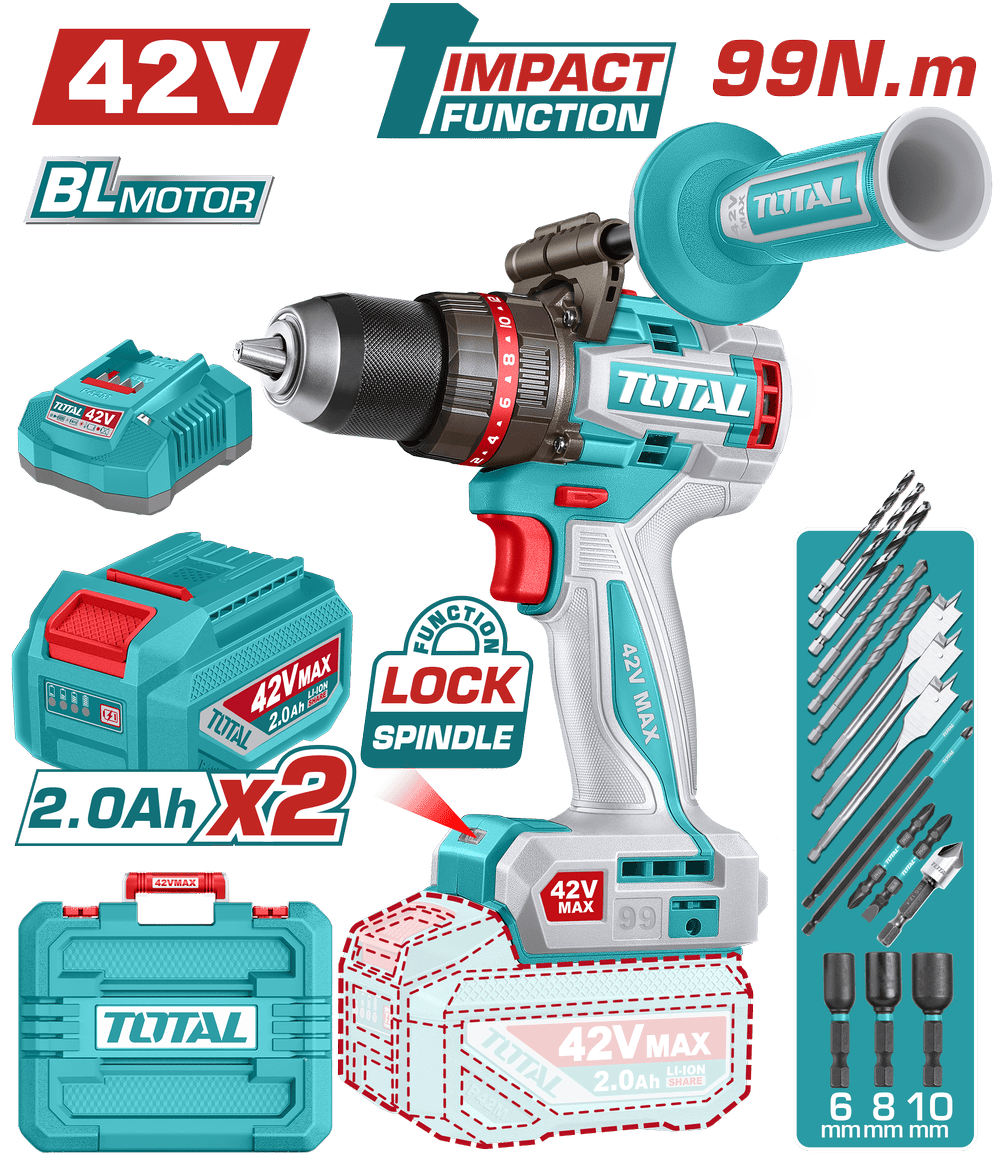 TIDLI429982 - Máy Khoan Búa 99Nm dùng pin 42V