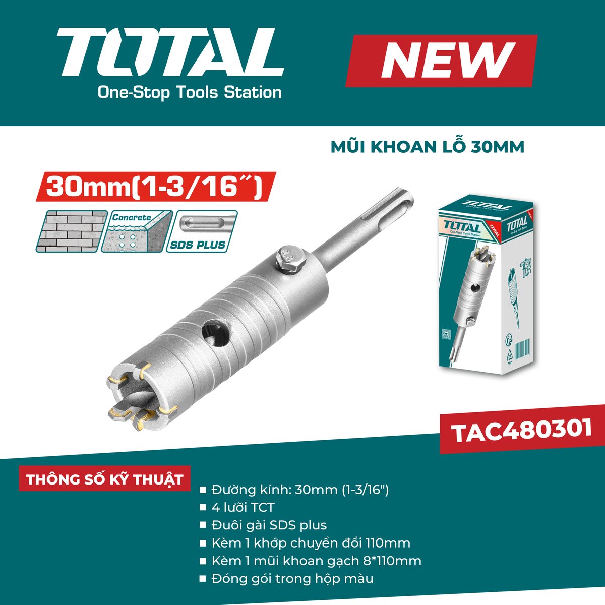 Mũi khoan lỗ 30mm TAC480301