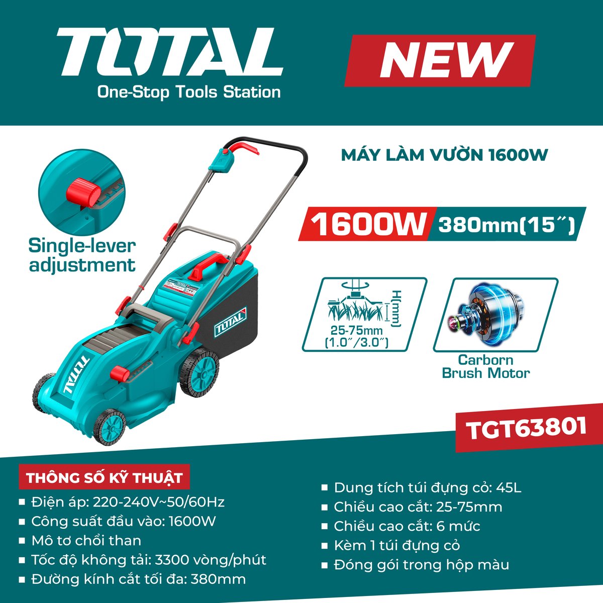 Máy làm vườn 1600W TGT63801