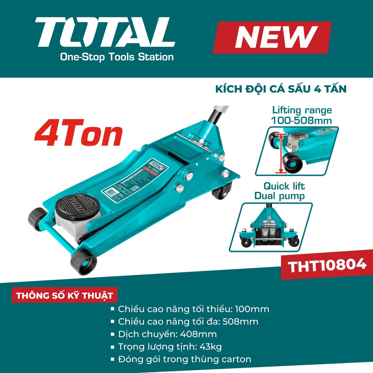 Kích đội cá sấu 4 tấn THT10804