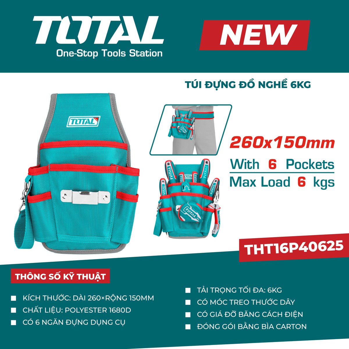 Túi đựng đồ nghề 6kg THT16P40625