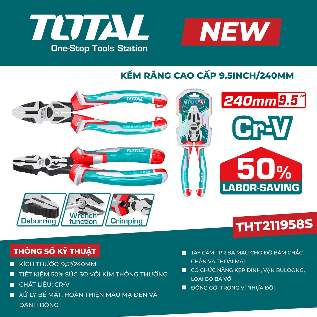 Kềm răng cao cấp 9.5