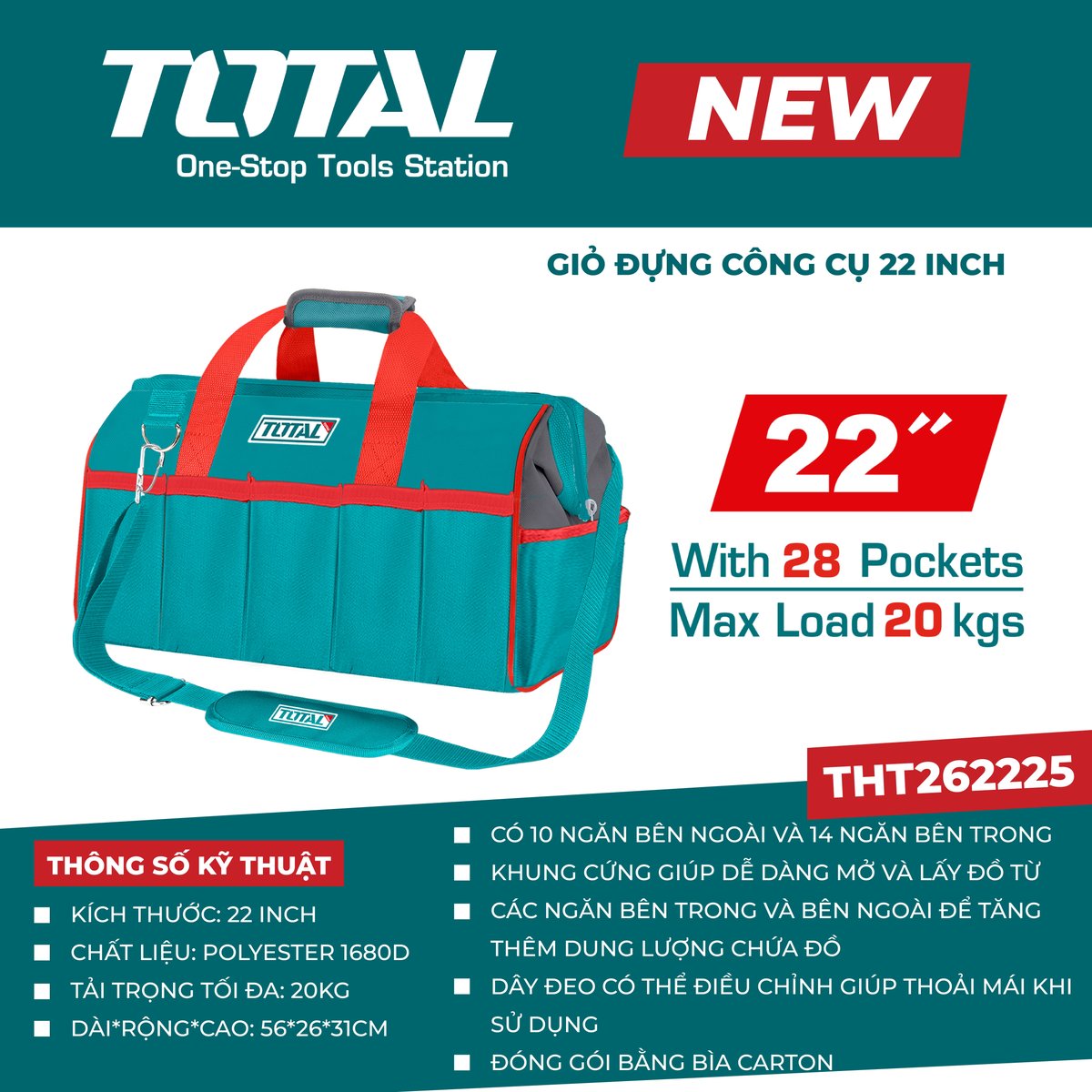 Giỏ đựng công cụ 22 inch THT262225