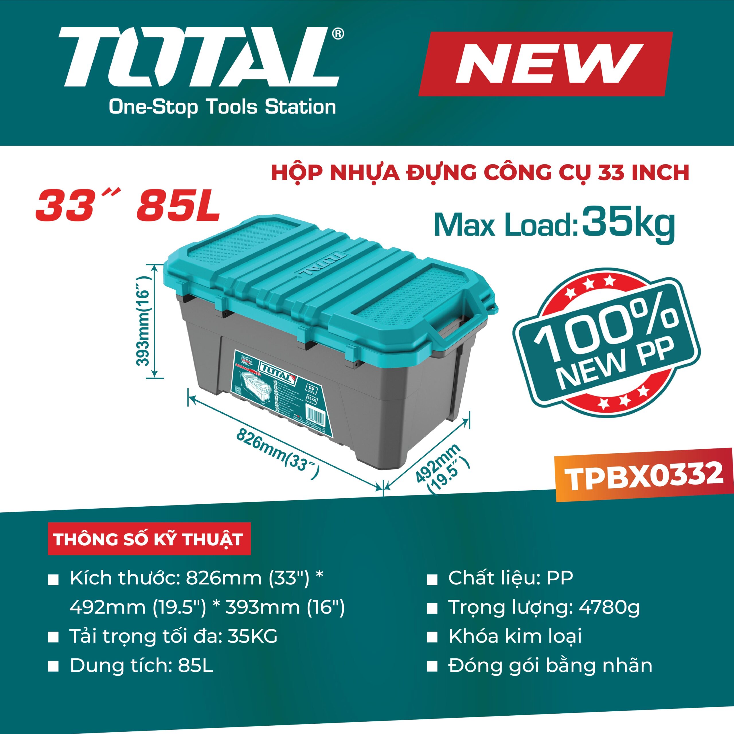 Hộp nhựa đựng công cụ 33 inch TPBX0332