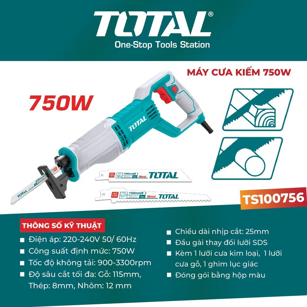 Máy cưa kiếm cầm tay dùng điện 750W TS100756